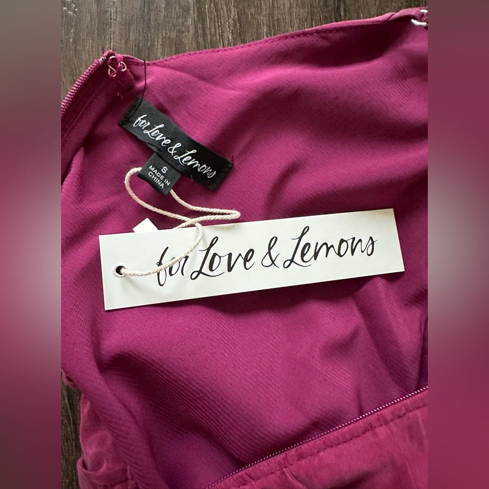 For Love & Lemons Allie Mini Dress in Purple/Pink. NWT. Size S - Picture 14 of 16